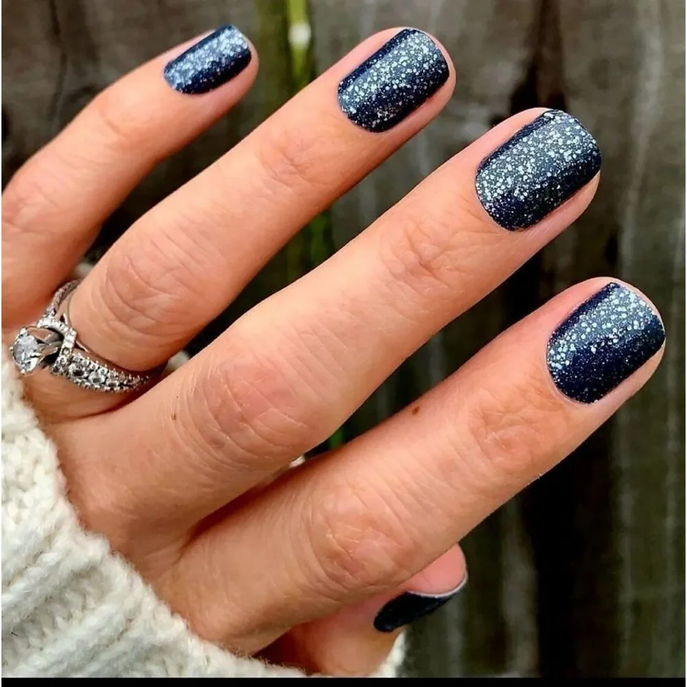 Moon river  Color Street Silver Glitter Press-On Nails. Moon river